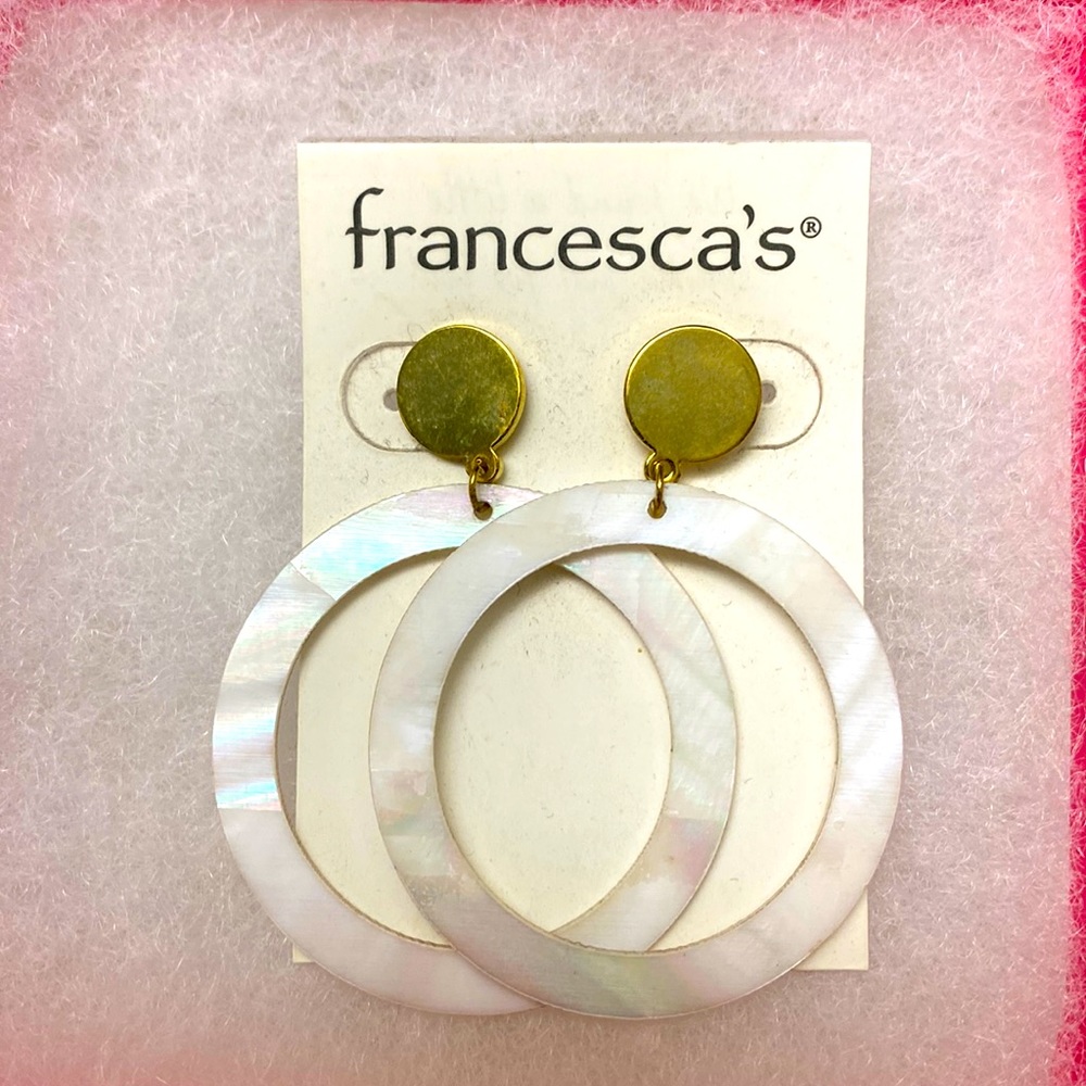 Francesca’s pearl hoop earrings